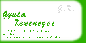 gyula kemenczei business card